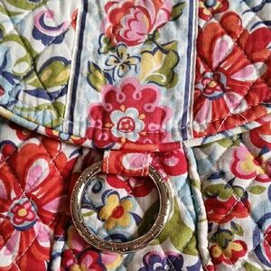 Floral Quilted Bag with Ring Detail